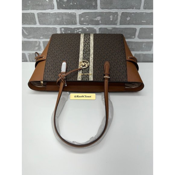 Michael Kors Gilly Large Color-Block Logo and Leather Tote Bag -Luggage Multi - Picture 10 of 11